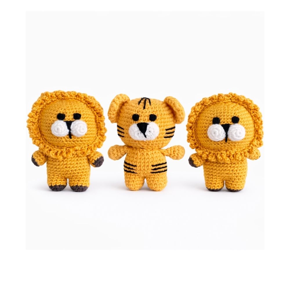 3'lü Amigurumi Aslan Anahtarlık Seti