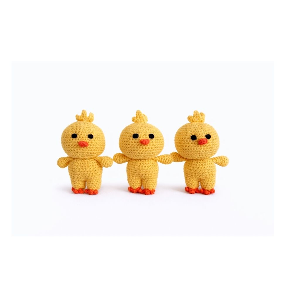 3'lü Amigurumi Civciv Anahtarlık Seti