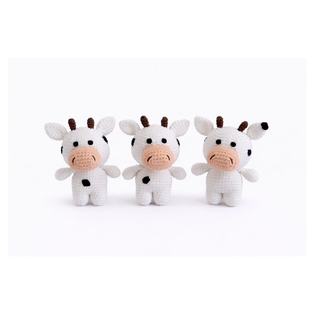 3'lü Amigurumi İnek Anahtarlık Seti
