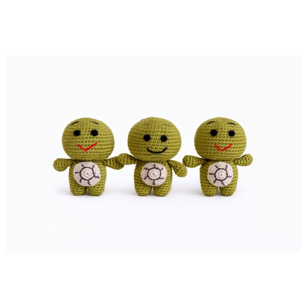 3'lü Amigurumi Kaplumbağa Anahtarlık Seti