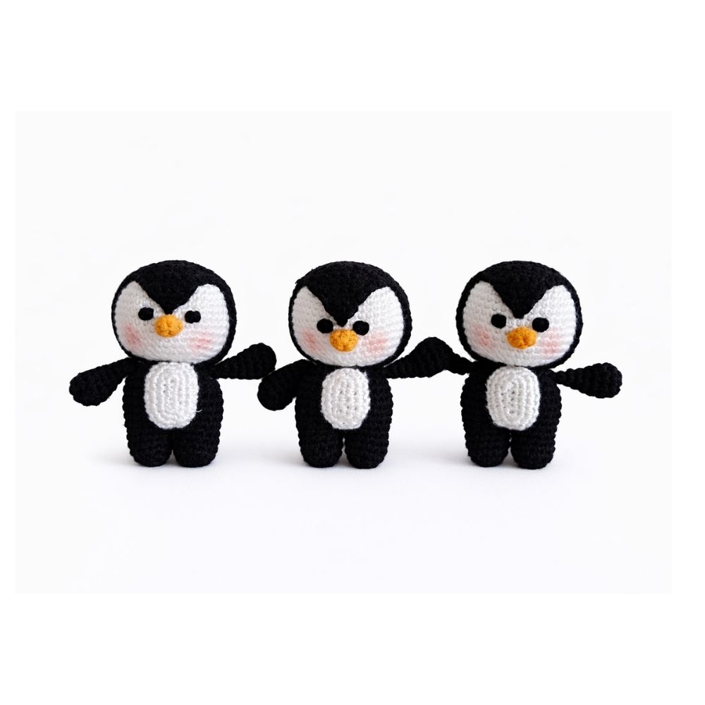 3'lü Amigurumi Penguen Anahtarlık Seti