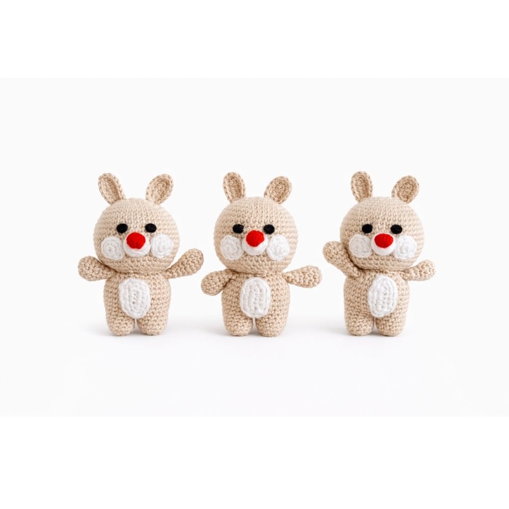 3'lü Amigurumi Tavşan Anahtarlık Seti