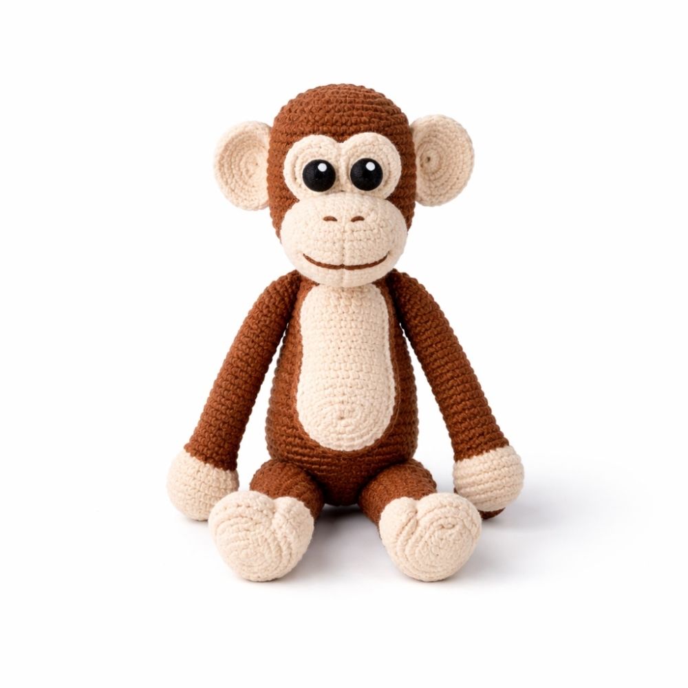 el yapımı amigurumi maymun oyuncak